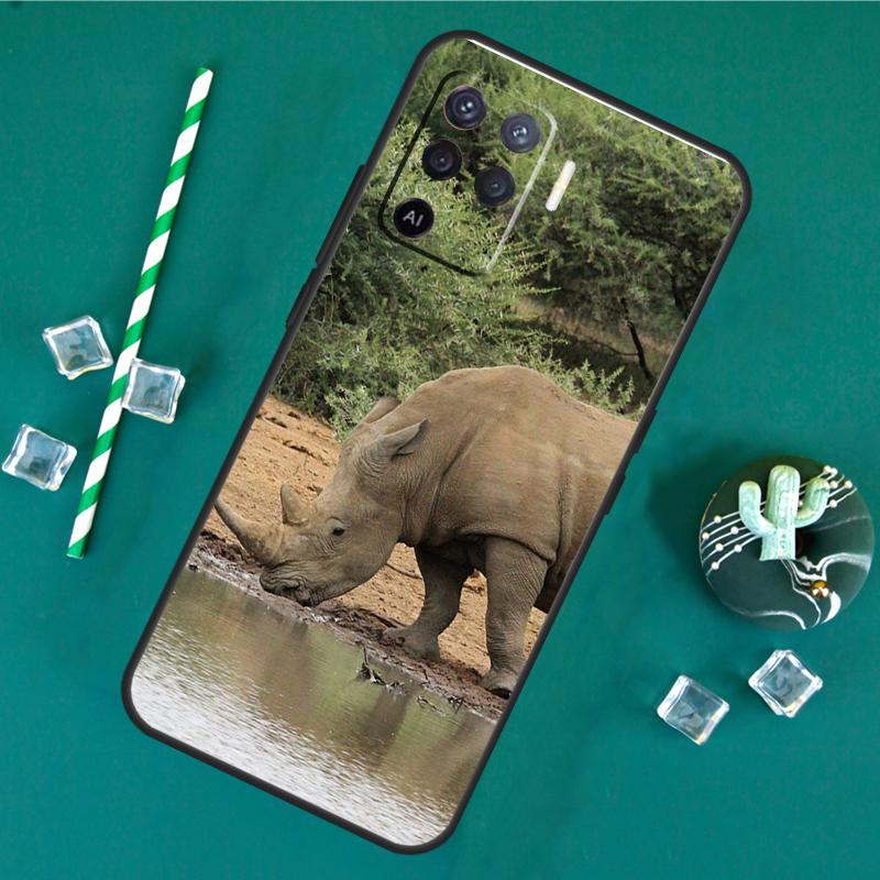 Animal Rhino Case For Oppo A40 A60 A80 A16 A76 A96 A18 A38 A58 A78 A98 A91 A15 A17 A74 A94 A54 A57S Cover