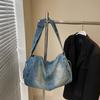 Geantă Crossbody din Denim Femei Geantă de Umăr Retro Capacitate Mare Geantă de Călătorie