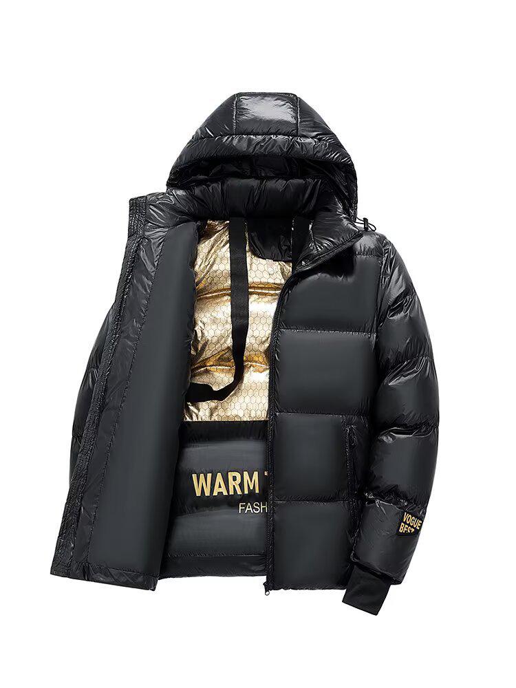 

Trendy Ins Black Gold Japanese-Style Hooded Cotton Clothes for Couples - Autumn/Winter 5XL чорний