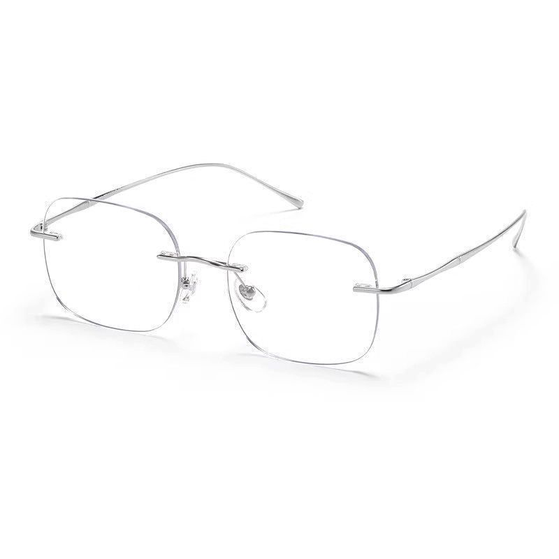 Ultra-light rimless glasses myopia glasses for women can be matched with degrees Sven pure desire square flat glasses