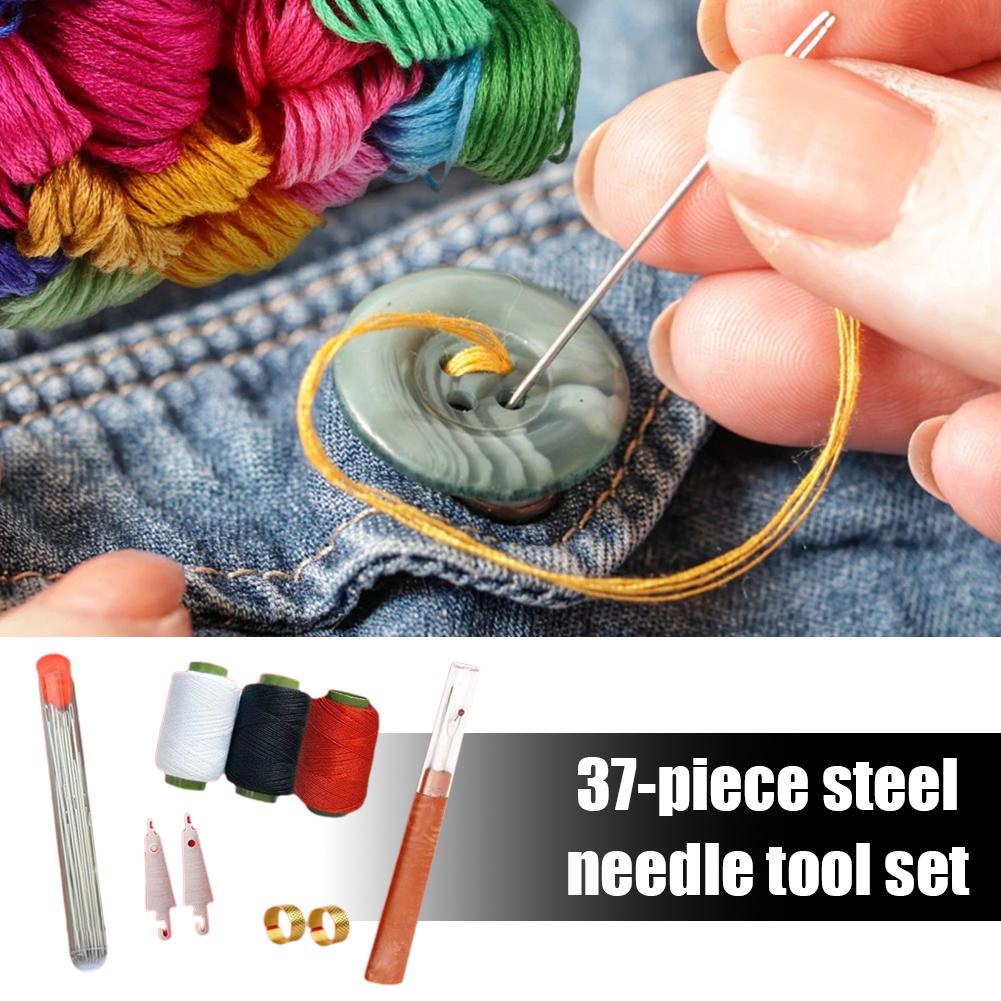 37PCS Sewing Tool Set Needles Thread Hand Repair Tools Portable Sewing Supplies Accessories Sewing Working Kit For Mom Women