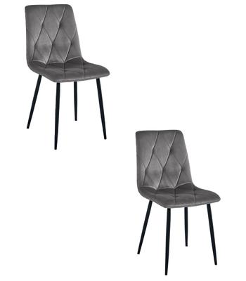 LIBRA Chair - Dark Gray Velvet / Black Legs X 2