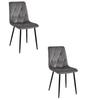 LIBRA Chair - Dark Gray Velvet / Black Legs X 2