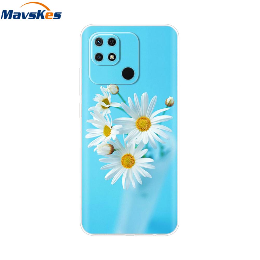 For Redmi 10C Case Clear Heart Flower Soft Silicon Phone Cover For Xiaomi Redmi 10C Coque redmi10C 10 C Fundas Bumper Shockproof