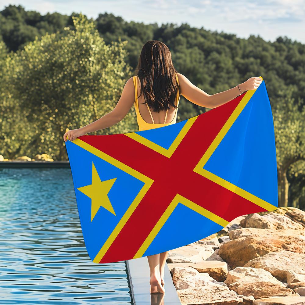 Nation Democratic Republic Congo Towel Quick Drying Beach Towels Are Suitable For Swimming Pools Camping Yoga And The Gym