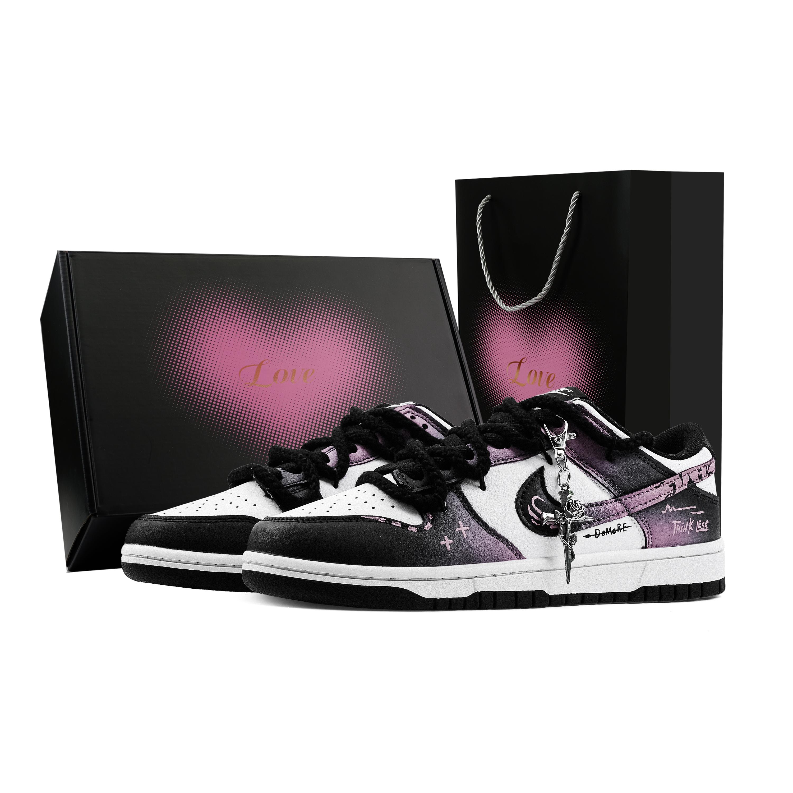 

Nike Dunk Future Alley End 1 Heart Box Abrasion Resistant Low top Skateboard Shoes Unisex Black Pink HF5441-100(Team773-1-) 42.5