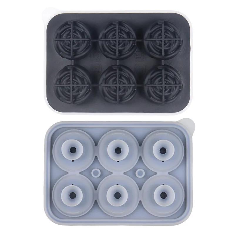 3D Rose Flower Ice Cube Mold Silicone Tray with Lid Reusable Whiskey Ice Ball Maker for Cocktail DIY Home Bar