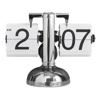 Reloj Digital abatible hacia abajo, Retro, minimalista, de un solo pie, mecánico, con tapa automática, reloj de escritorio para el hogar