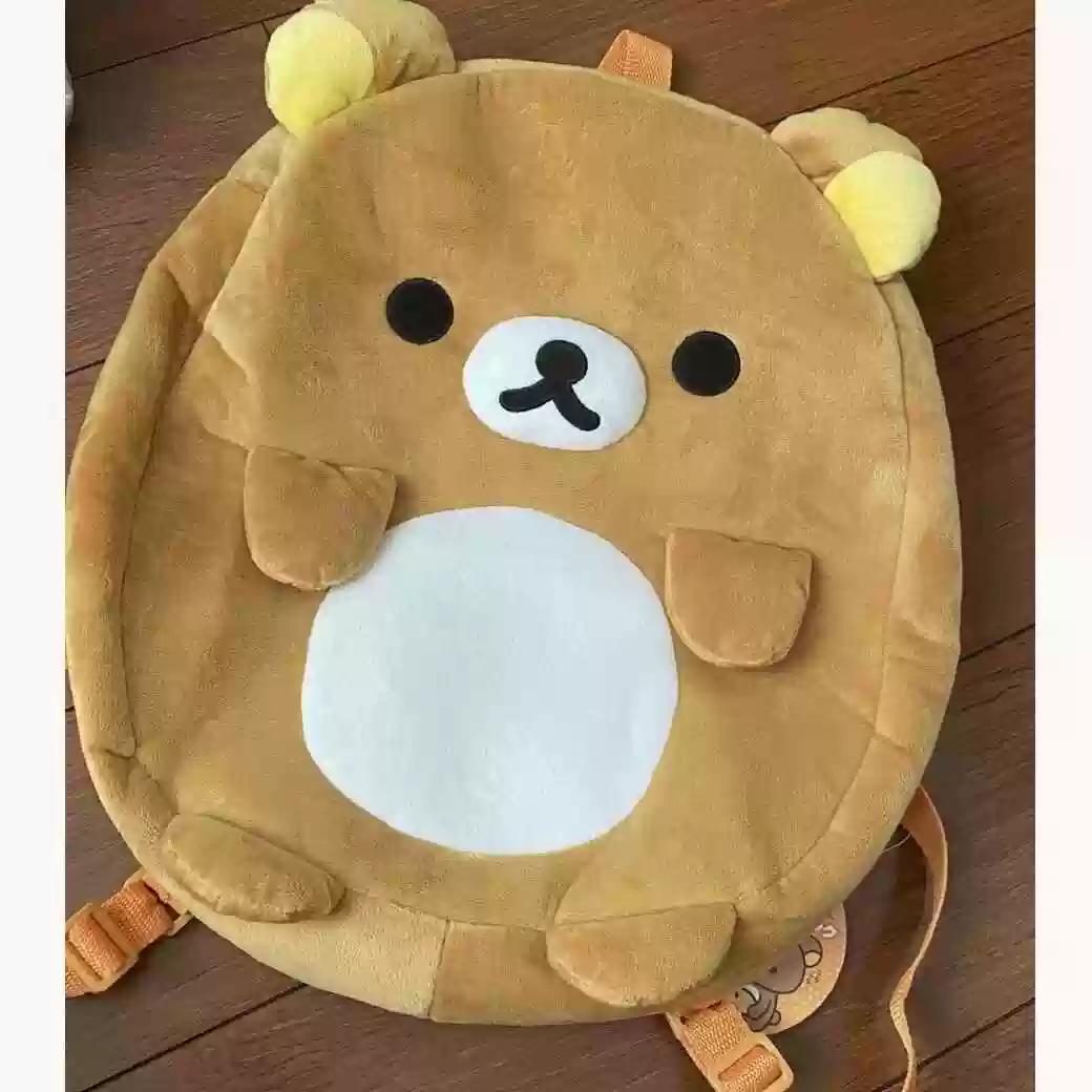 Cute Big Face Bear Plush Backpack Large Capacity Cartoon School Bag For Kids Gift
