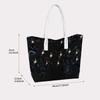 Elegant Black Chandelier Print Tote Bag Classic Daily Casual Women Versatile Lightweight Carryall Bag