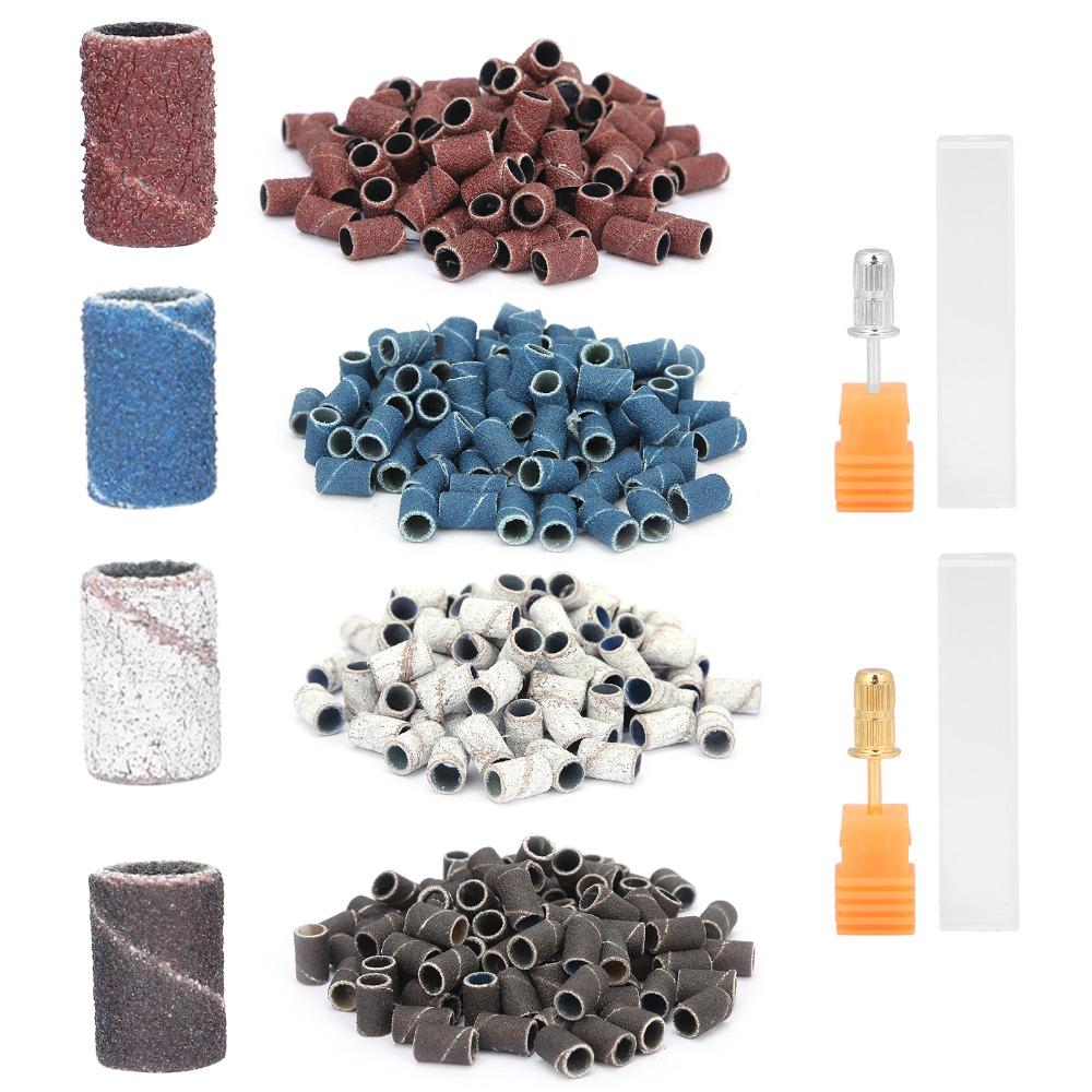 400 Pcs With Shaft Sanding Bands Fine Grit Manicure Sanding Bands  For Nail Artist