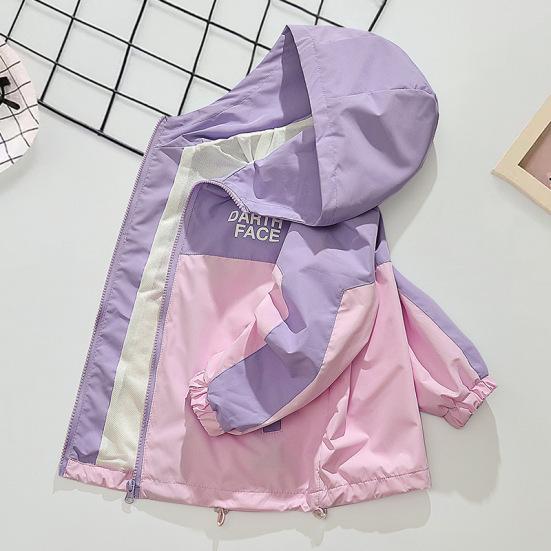 

штормовка, детская одежда, девичье весенне-осеннее пальто, стильное для малыша 140cm фиолетовый