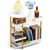 End Table Narrow Side Table Slim Bedside Table Small Storage Side Table with 3-Tier Shelves Round Edged Sofa Side Table