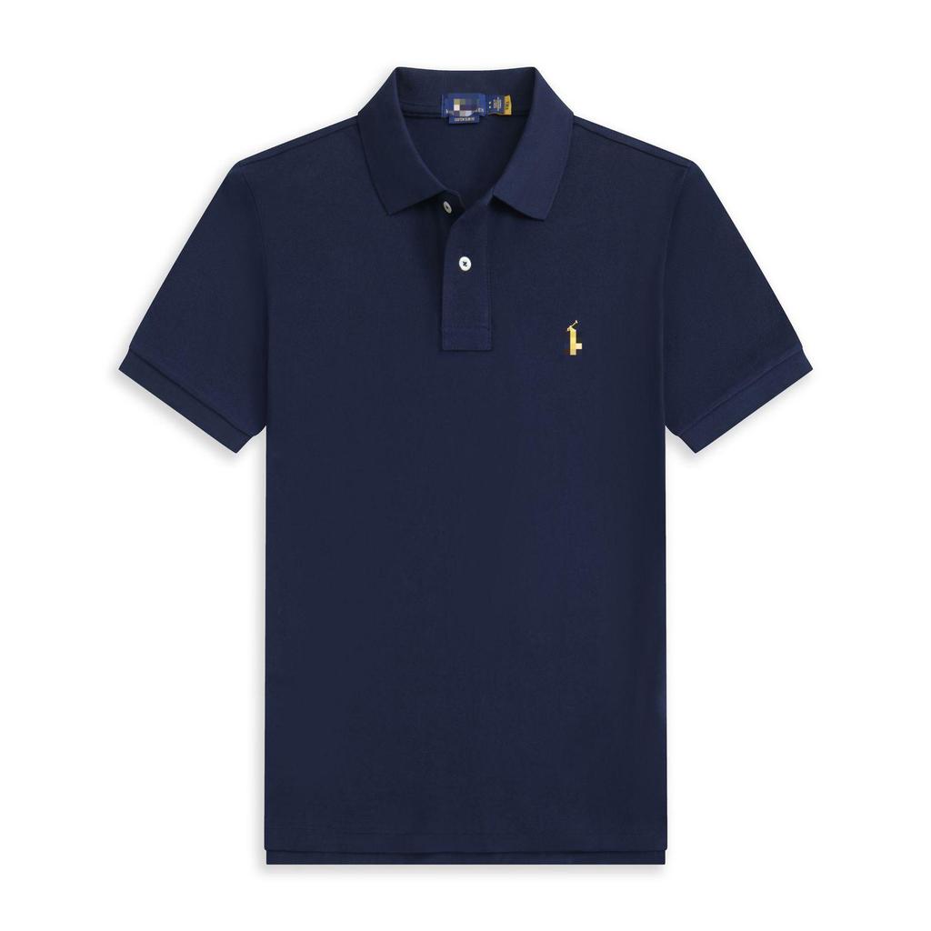 Polo a maniche corte da uomo con logo cavallo ricamato T-shirt casual