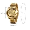 JewelryWe Analog Stainless Made In Japan Quartz Round Business Gold Men's Watch, Waterproof, Steel, Movement, Shape, Formal, Fashion, Men's