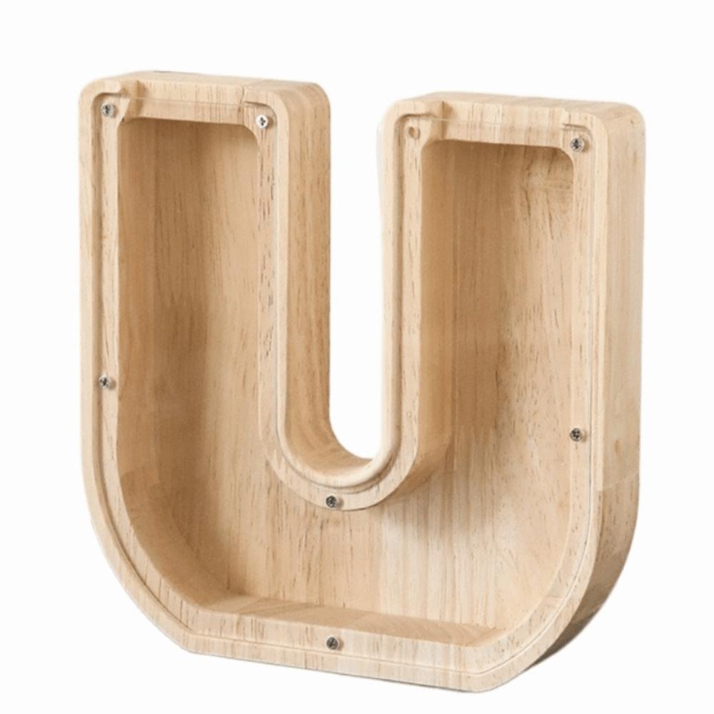 Clear Acrylic Wooden Letter Piggy Bank 26 Letter Children's Toy Storage Box Coin Storage Case Gift