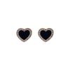 S925 Silver Needle Minimalist Black Stud Earrings: Versatile and Fashionable Niche Jewelry for Women