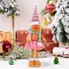 Christmas Gingerbread Doll Ornaments Extendable Leg Plush Doll with Scarf Stuffed Cooking Gingerbread Figure for Christmas Tree Fireplace Decor
