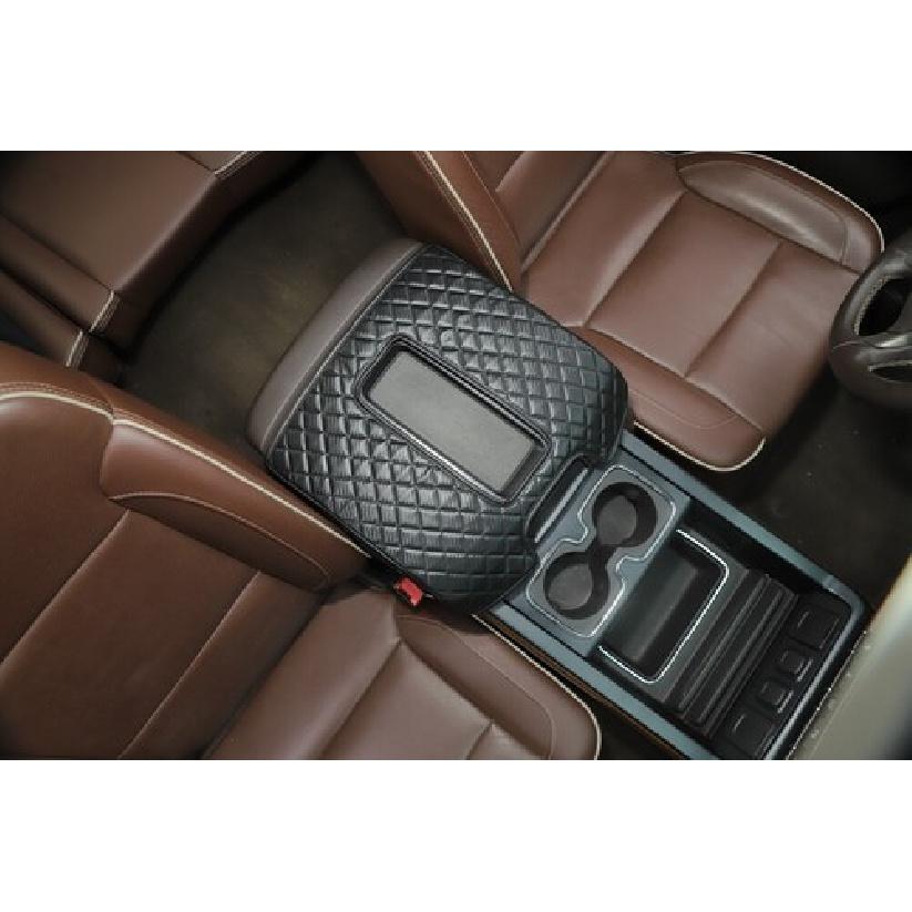For Silverado 14-17 Cushion Pad Leather Waterproof Armrest Seat Box Cover Carbon