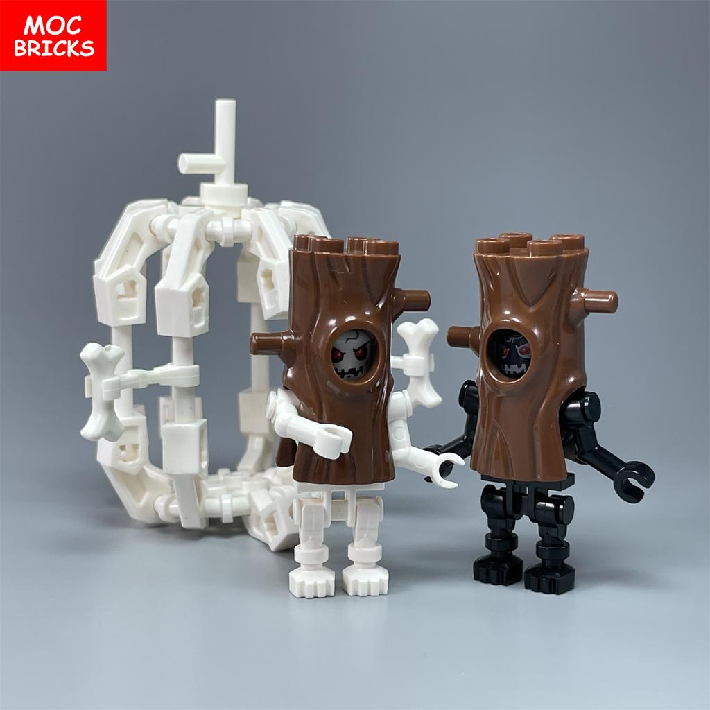 MOC Bricks Skull Cage Halloween Luminous Ghost Horse Skeleton Action Figure Educational Building Blocks Children Toys Gift