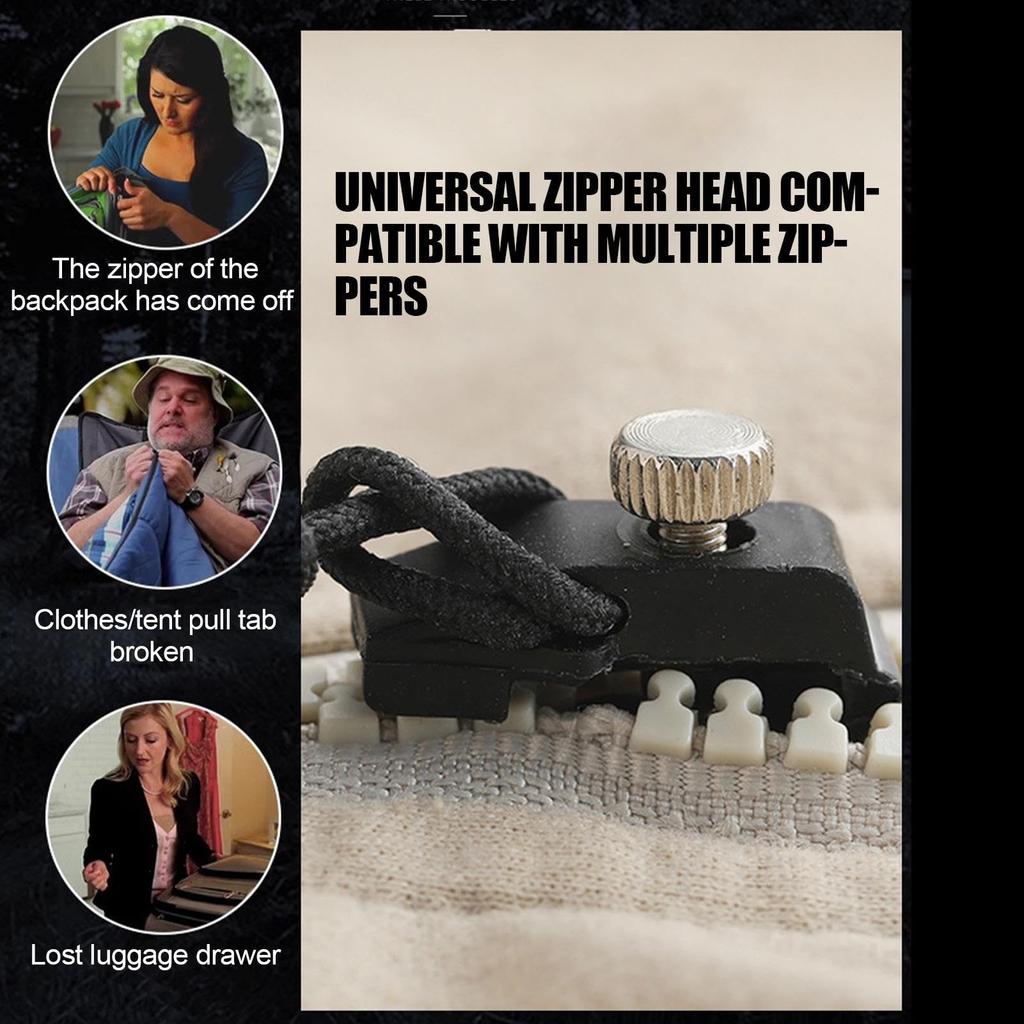 Universal Zipper Pull Replacement Repair Tool Backpack Plastic Metal Detachable Slider Fixer