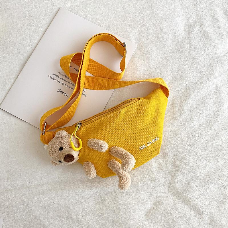 

20255 Сумка кроссбоди с принтом в виде милого медвежонка жёлтый