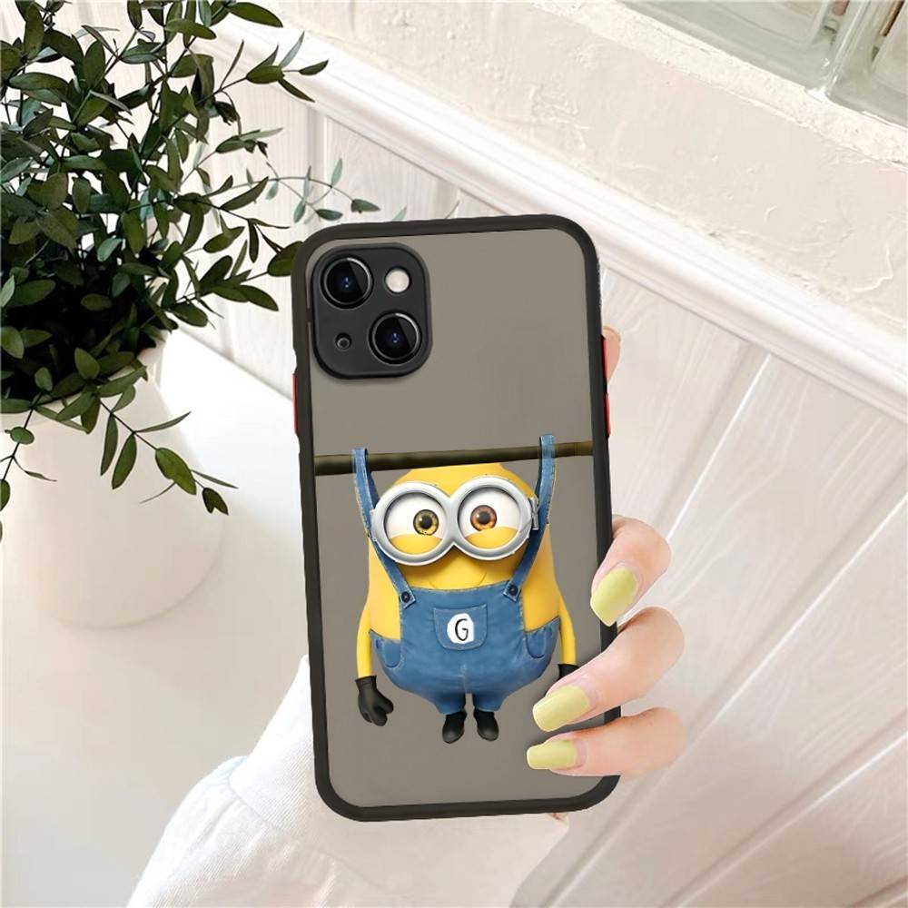 

Cartoon Anime Yellow M-Minions Matte Translucent Phone Case For Iphone 16 ProMax 15 14 13 12 11 X XS PRO Plus iphone 11