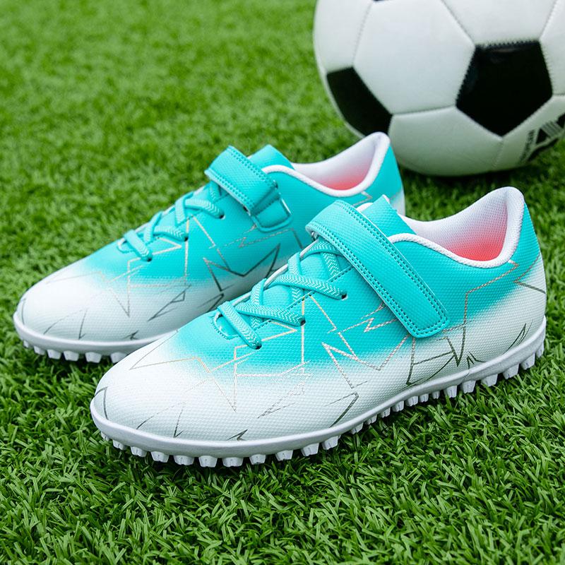 Ein Paar saisonunabhängige Leder-Fußballschuhe für Schüler mit Stollen, verschleißfeste Fußballschuhe, Größen 31-39