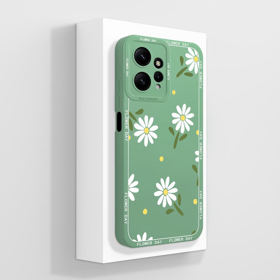 For Redmi Note 12 Pro Plus Phone Case Cute Candy Flowers Cover For Xiaomi Redmi Note12 4G 5G Soft Liquid Silicone Phone Housing
