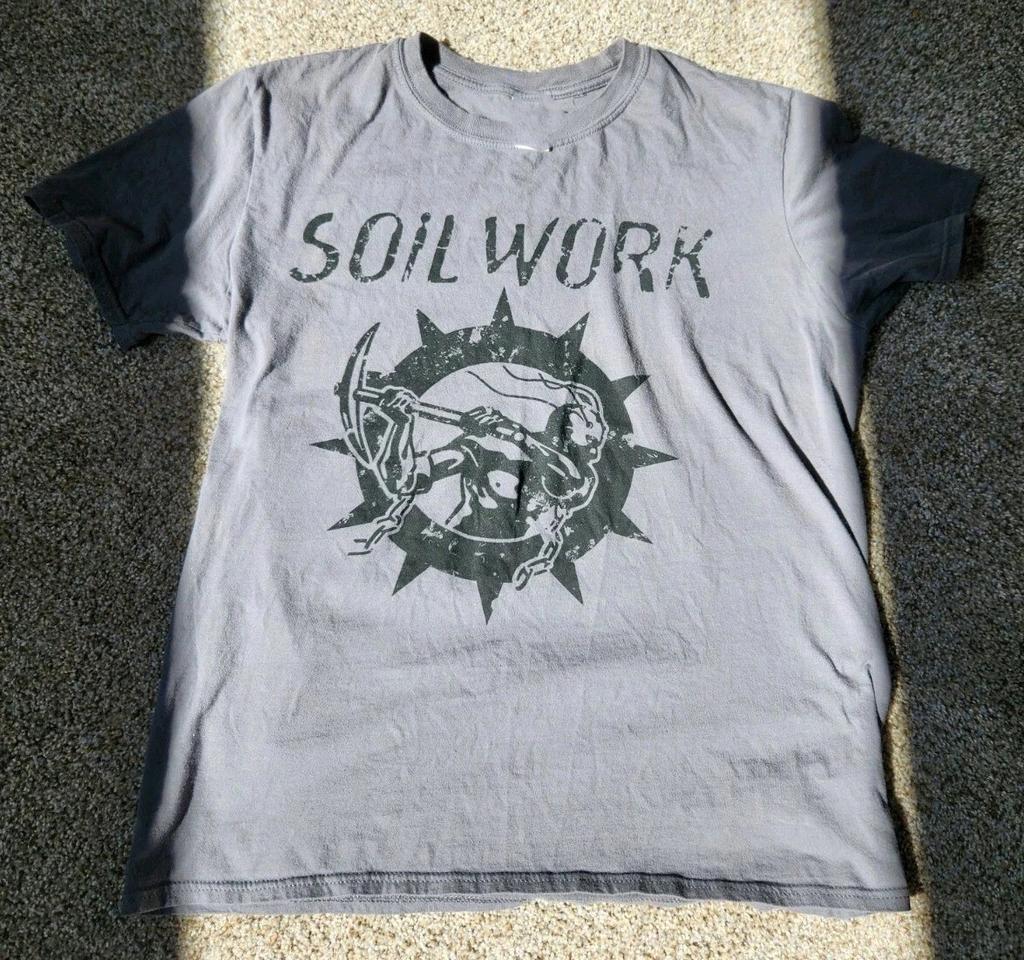 Maglietta Unisex Grigia in Cotone Classica della Band SOILWORK