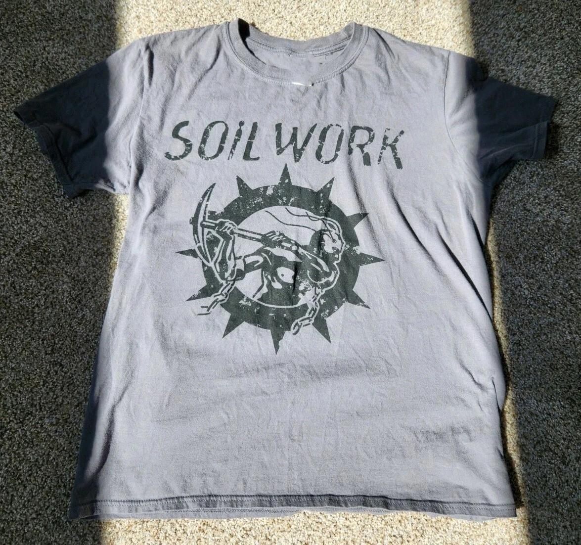Classic SOILWORK Band Shirt Cotton Gray Unisex T Shirt L