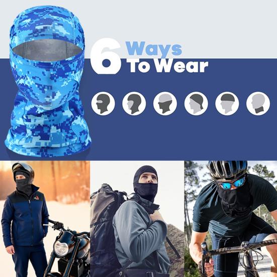 Camouflage Cycling Face Guard Neck Gaiter UV Protection Breathable Outdoor Motorcycle Helmet Liner Bandana Balaclava Neck Scarf Face Shield