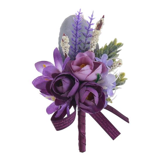 Yousheng Wedding Flower Boutonniere for Groom Groomsman Wrist Corsage for Bride Bridesmaid Lapel Floral Party Decoration