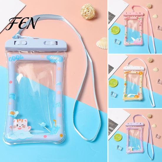 Clear Waterproof Phone Case Cute Pouch with Floating Airbag And Lanyard, PVC Cellphone Dry Bag for Swimming Beach Hot Springs Pool, Sensitive