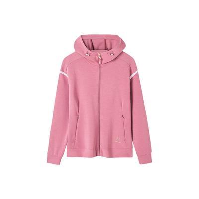 Casual Loose Fit Zip Pocket Hooded Long Sleeve Jacket Women Jackets Red 162137707-2