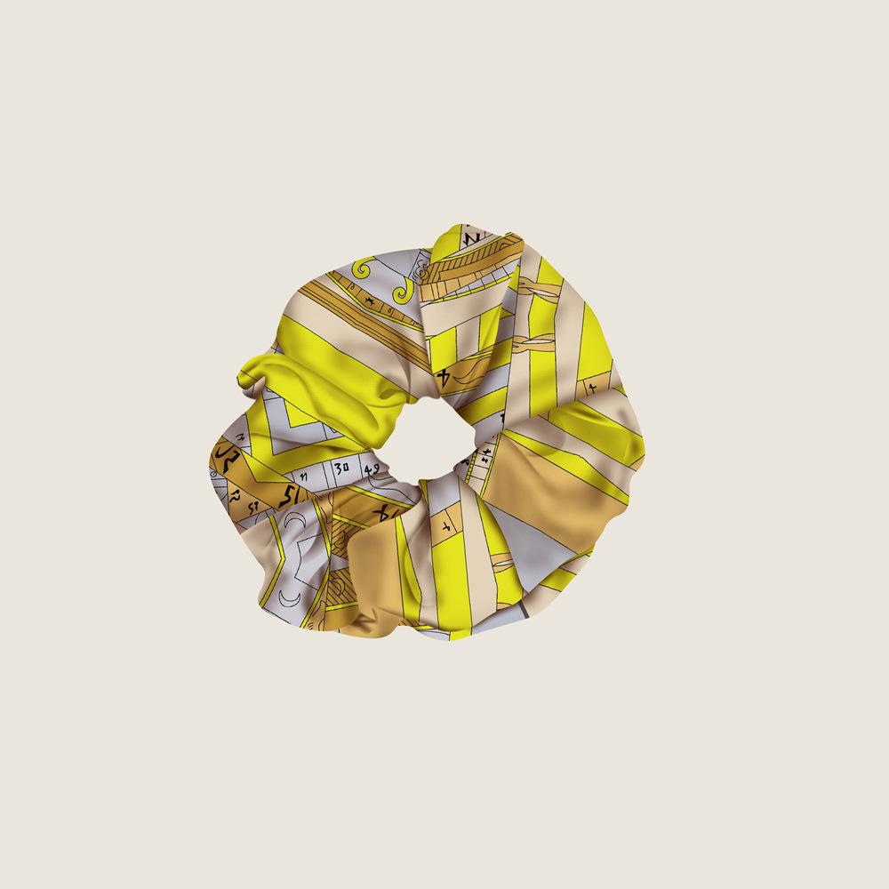 Naturalny Jedwab Duże Gumki do Włosów Gumki Wstążki do Włosów Wzór Łańcucha Elastyczne Gumki do Włosów Kucyk Kobiety Elegancki Szalik Akcesoria do Włosów