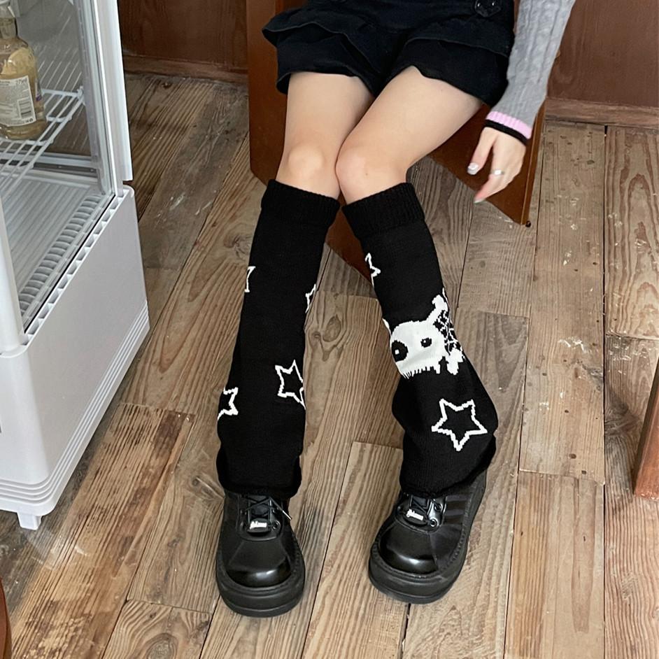 Spice Girls Star Skeleton Element Legwarmers Y2k Slim Stacking Socks Forward and Backward