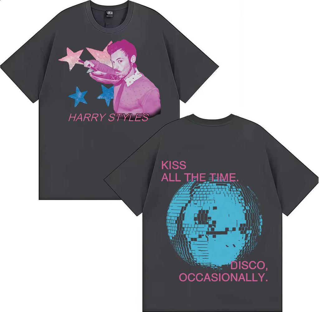 Harry Styles Kiss All The Time Disco Occasionally Fashion Short Sleeve 2026 Unisexs TShirt Unisex Y2K 90s pure Cotton TShirt