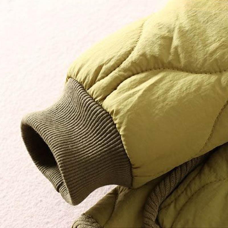 Kabát pro ženy Bavlna Zimní Zesílený Jednobarevný Oversize Dvouvrstvý Větruodolný Neformální Péřová Bunda