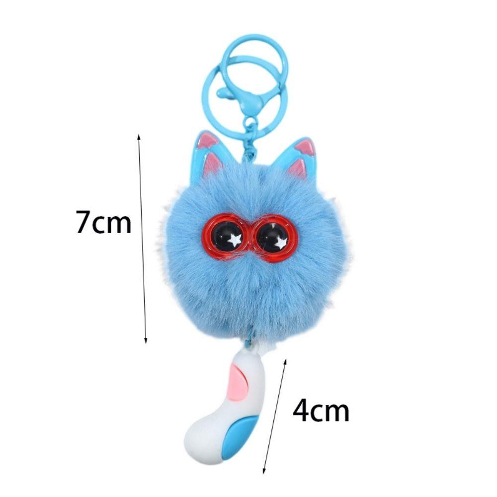 Decorative Small Briquettes Keychain Cartoon Cat Plush Ball Key Chain  Women Men