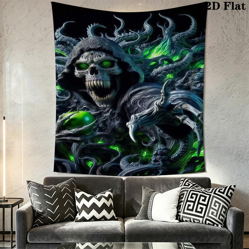 Dark Fantasy Tapestry Gothic Skull Snake Art Tapestry Background Cloth Wallmounted Wall Covering Decoration Background Cloth Work Of Art