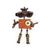 Handmade Punk Robot Pendant Wood Body Metal Eyes Legs Gun In Hand Necklace Keychain Pendant
