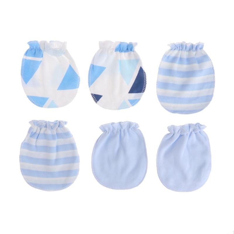 3Pairs Fashion Baby Anti Scratching Gloves Newborn Protection Face Cotton Scratch Mittens