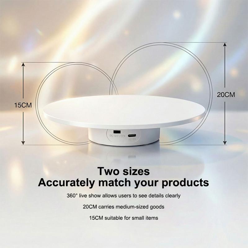 Electric 360° Rotating Display Turntable 15/20cm Stand for Jewelry Small Product Shooting Showcase
