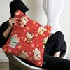 Maneki Neko Rich Luck Money Cat Personalized Pillow Cover Kids Bedroom Wild Party Decor Pillowcase kid Birthday shower Gift