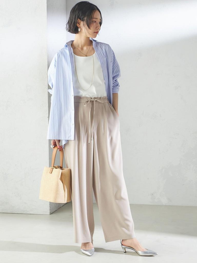 Ships for Women Women's Cool-to-the-touch, Hand-washable Acetate Blend Wide-leg Pants with Satin Back, Light Gray, Size 36 (Product Code: 313130227)