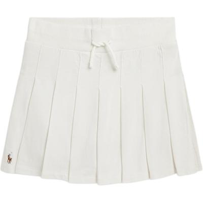 Polo Skirt Logo Embroidery Pleated Knit Kids Skirts White CWPOSHOG7620035-101