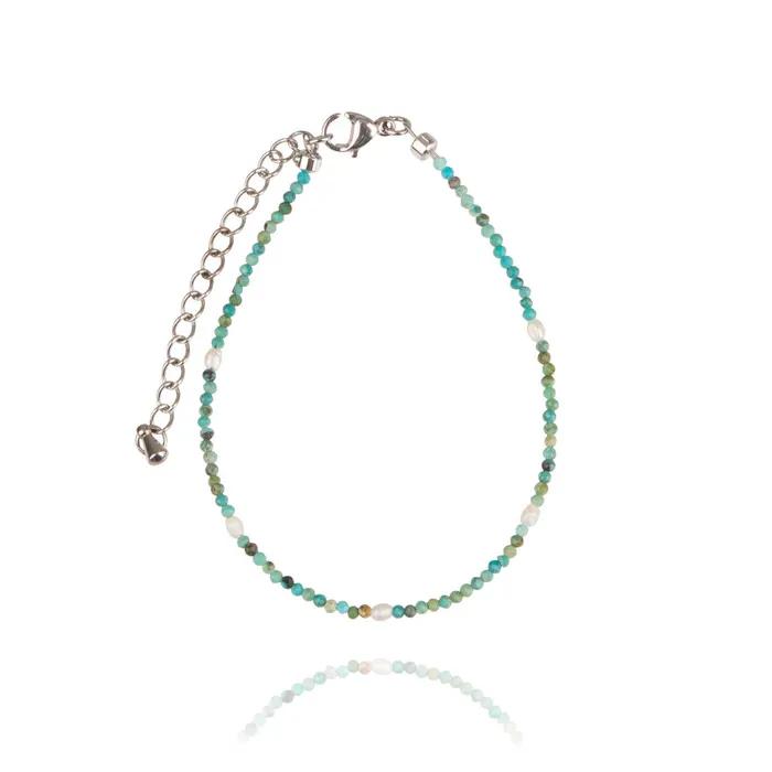 Anther Turquoise Bracelet [Flower Rice Turquoise Pearl Bracelet]