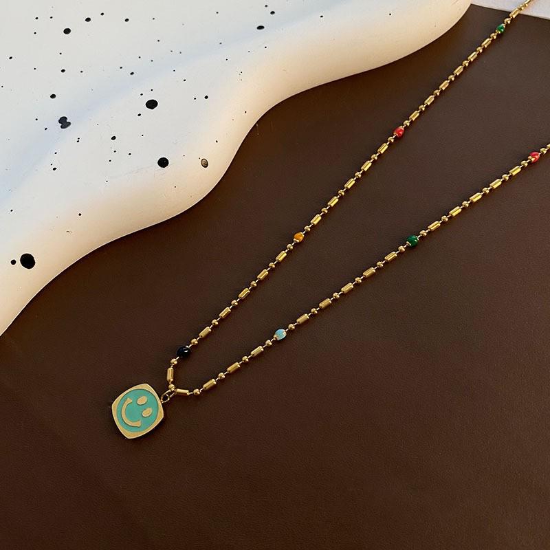 Korean Style Balloon Dog Pendant Choker Necklace - Cute Three-Dimensional Enamel Design in Titanium Steel