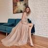 New European and American Women's Dress Sprinkled with Gold Birthday Party Temperament Starry Sky Elegant Mesh Evening Dress